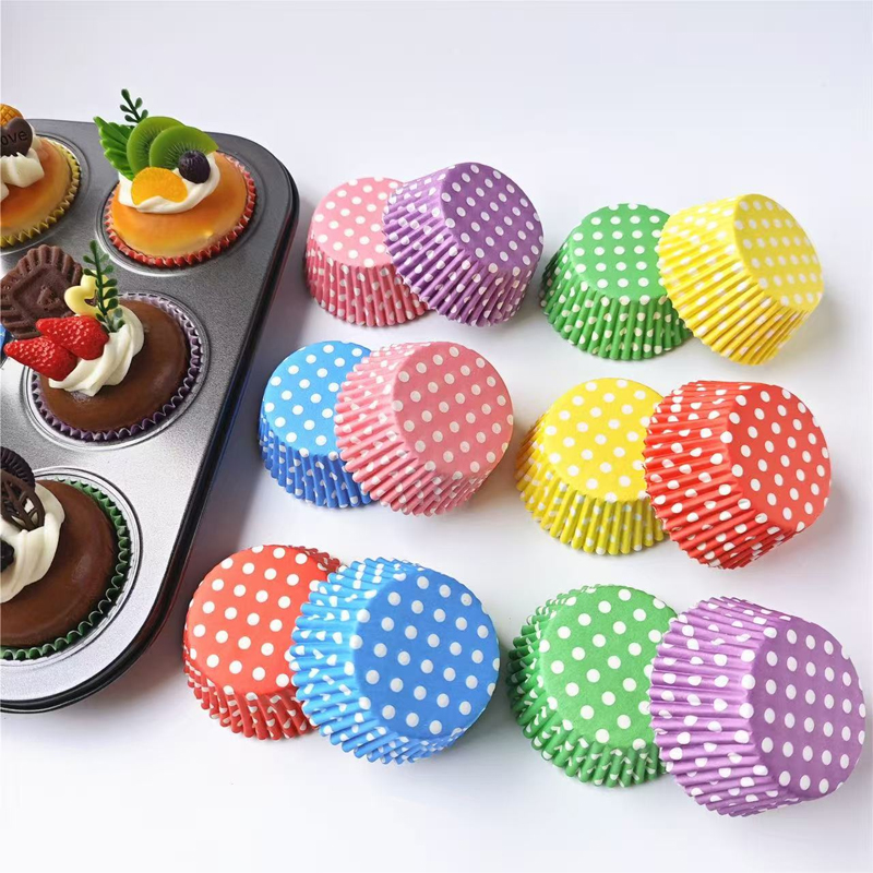 Kitchen Paper For Baking - 100Pcs Polka Dot Cake Paper Liners,