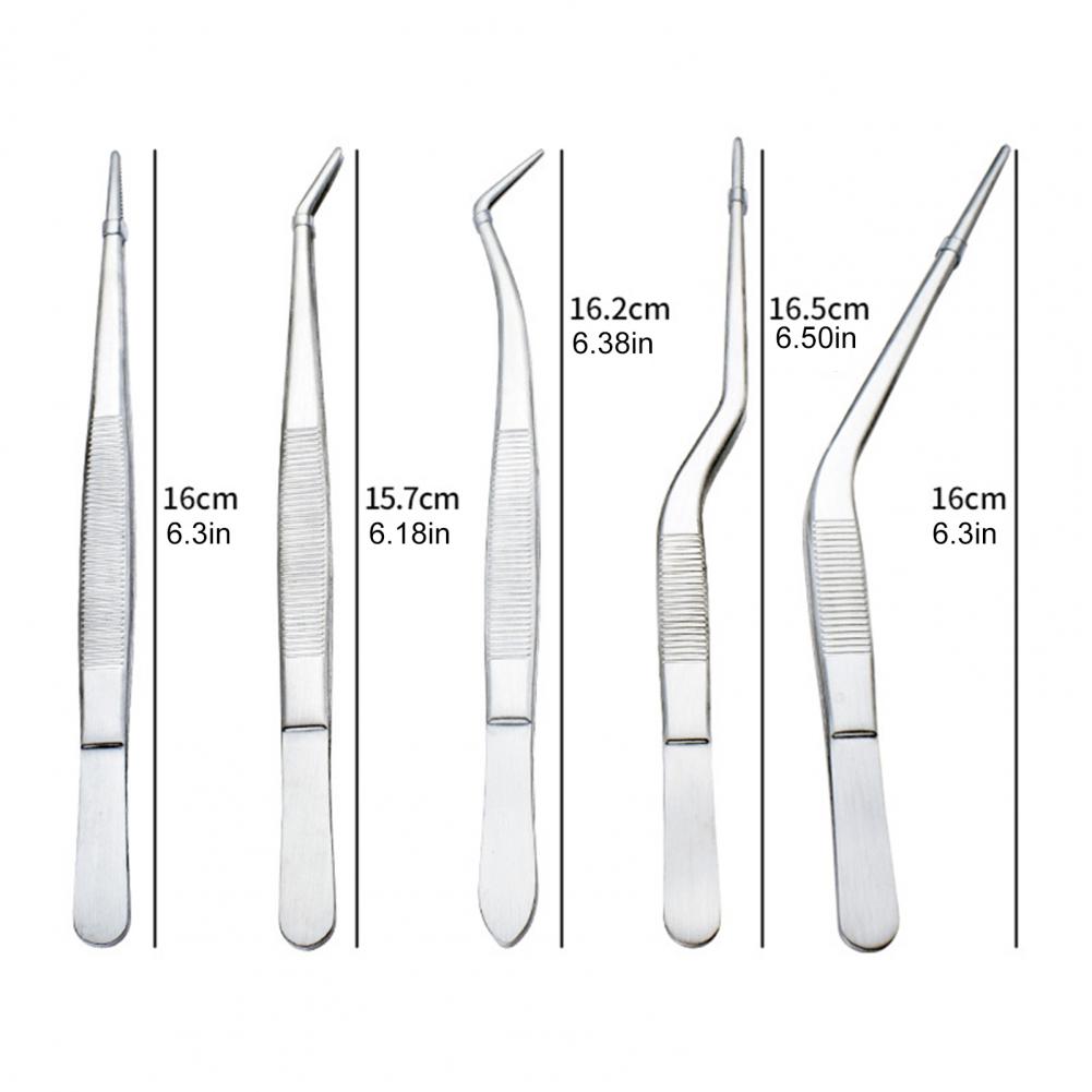 Kitchen Baking Decor - 5Pcs 15-17cm Kitchen Tweezer Tongs Stainless