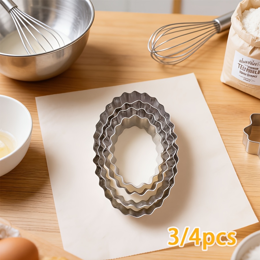 Kitchen Baking Utensils - Stainless steel wavy egg shaped circular