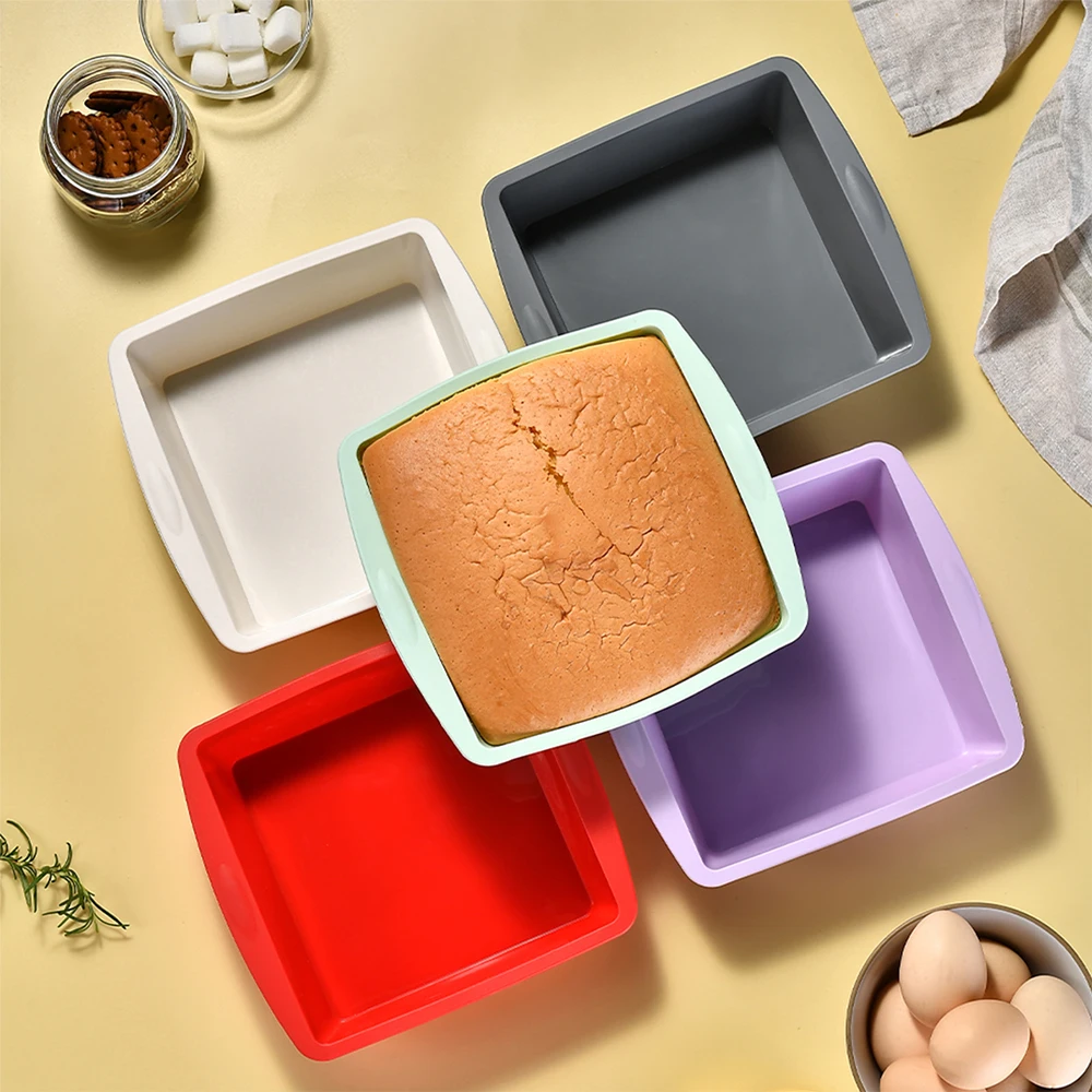 Kitchen Baking Utensils - 1/4Pcs Silicone Square Cake Mold Easy