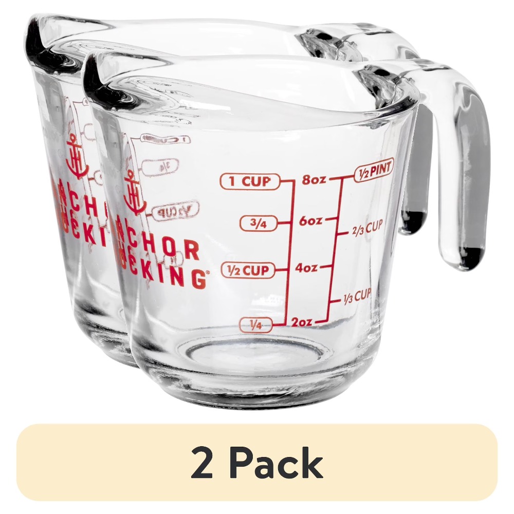 Kitchen For Baking - 2-Pack Glass Measuring Cups Set with