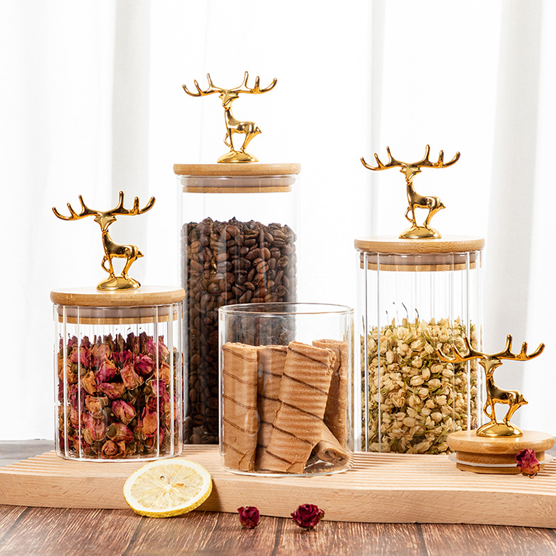 Kitchen Bank - Nordic Golden Elk Storage Jar with