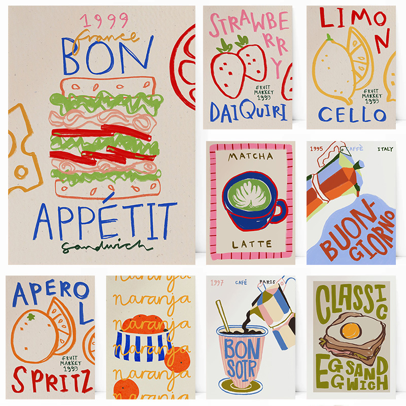 Kitchen Baking Wall Art - Bake Cake Kitchen Bread Coffee Egg