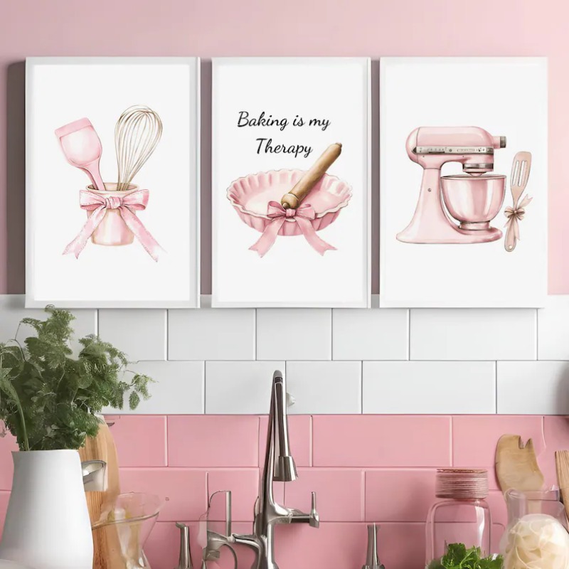 Kitchen And Baking Life - Retro Pink Kitchen Cute Mixer &
