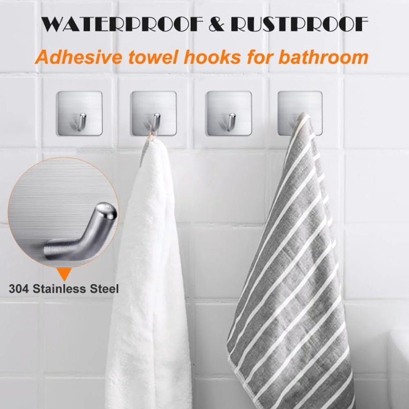Kitchen Zo - 4Pcs No Drill Self Adhesive Stainless