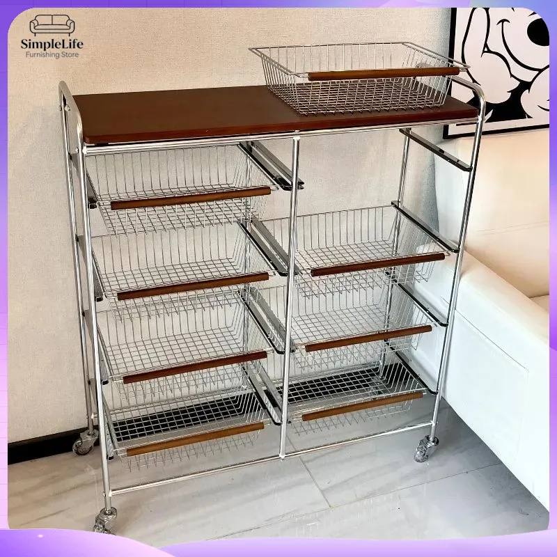 Kitchen Baking Cart - Retro Kitchen Cart with Wheels Mobile