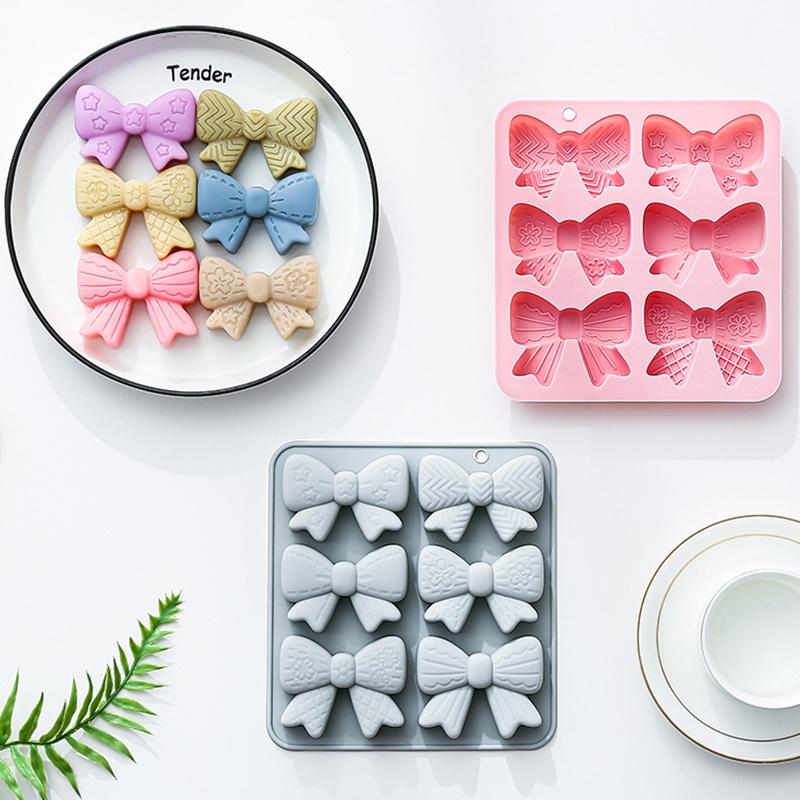 Silicone Cake Mold - 6 Cavities Bowknot Silicone Mold Mini