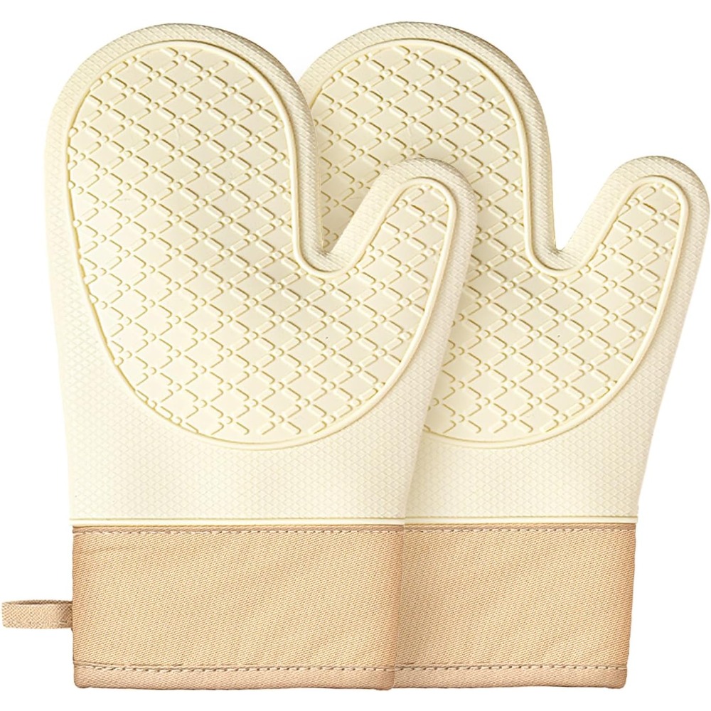Kitchen Baking Pan Set - Silicone Heat Resistant Oven Mitts Set