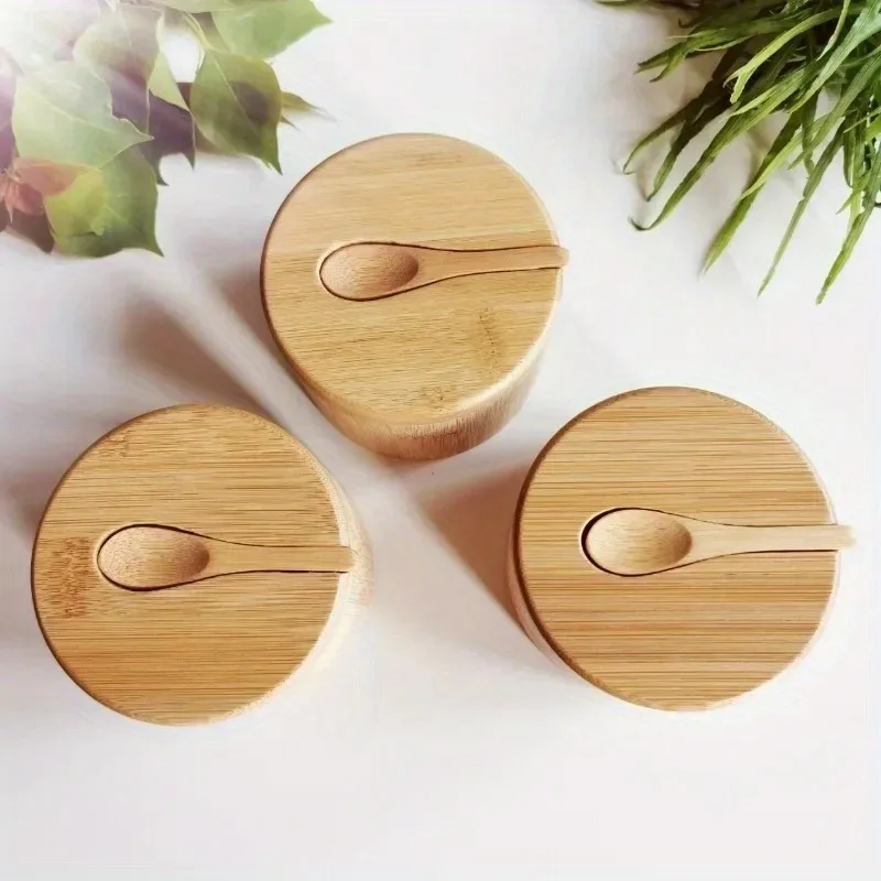 Kitchen Baking Pan Set - Bamboo Salt And Pepper Seasoning Jars