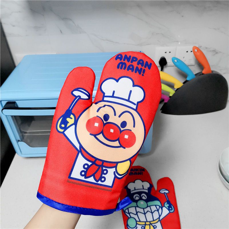 Kitchen For Baking - 2pcs Anpanman microwave oven insulated gloves