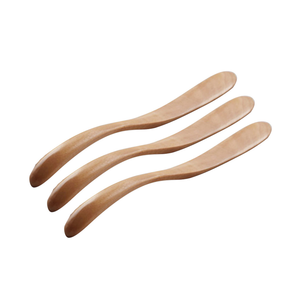 Kitchen Baking Decor - 3Pcs Wooden Butter Spreaders Natural Wood