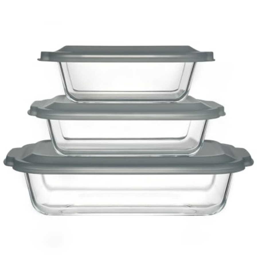 Kitchen Baking Pan Set - 6-Piece Extra-Deep Glass Baking Dish Set