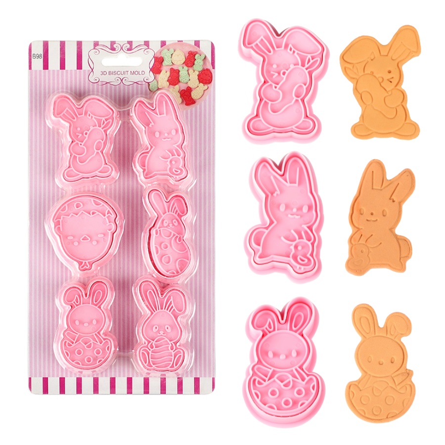 Kitchen Baking Decor - 6pcs/Set Easter Bunny Cookie Cutters Kitchen