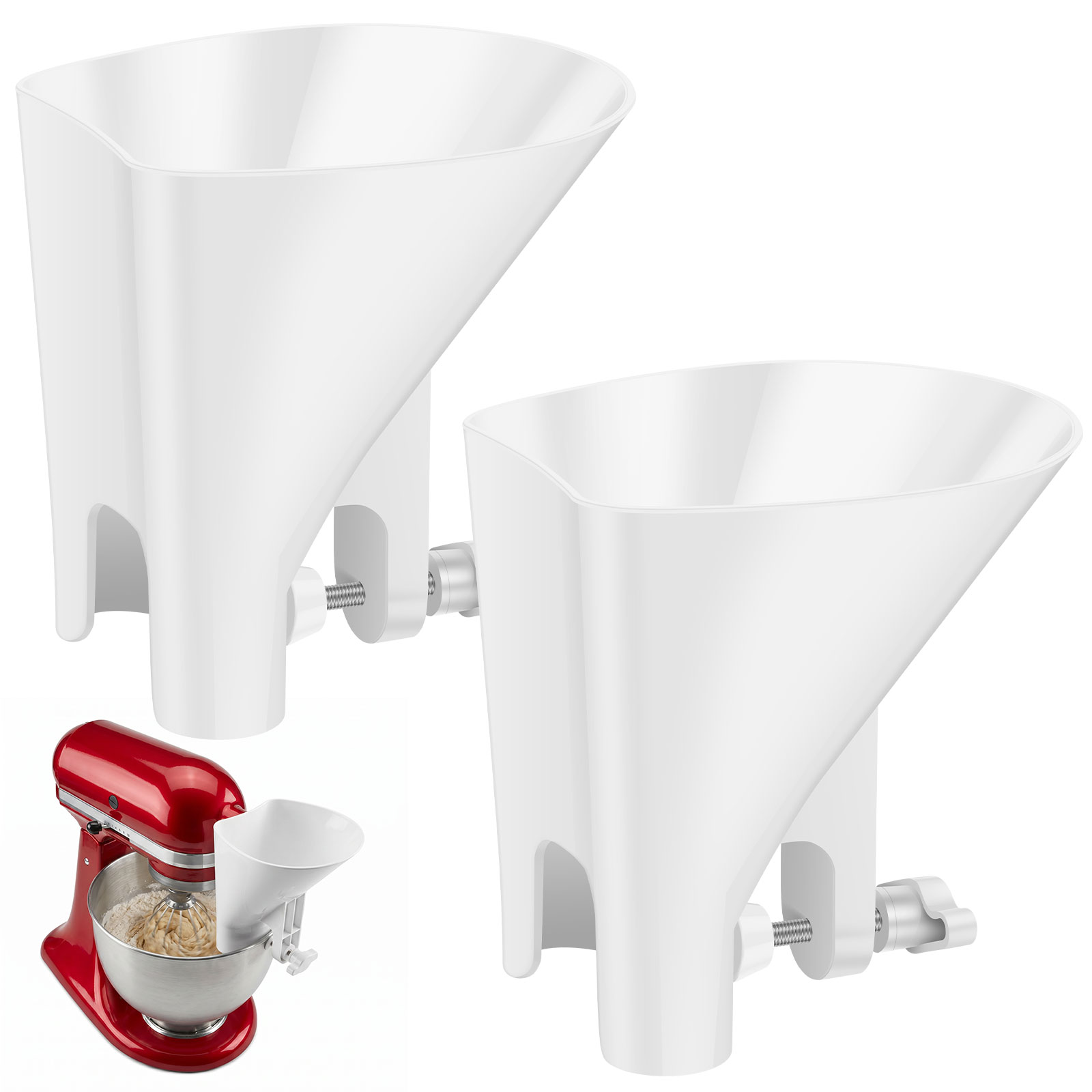 Kitchen Aid Baking Mixer - Spill Proof Flour Funnel for 4.5-7