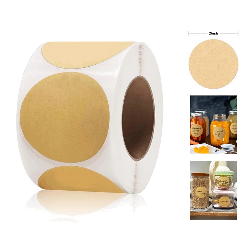 Kitchen Paper For Baking - 1Roll Stickers Round Blank Self-adhesive Kraft