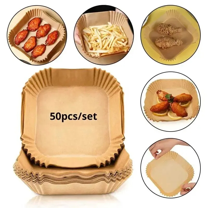 Kitchen Paper For Baking - 50pcs/set Air Fryer Papers Disposable Oil-proof