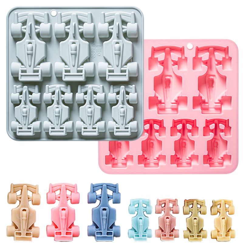 Silicone Cake Mold - 7 Cavity Racing Car Silicone Mold
