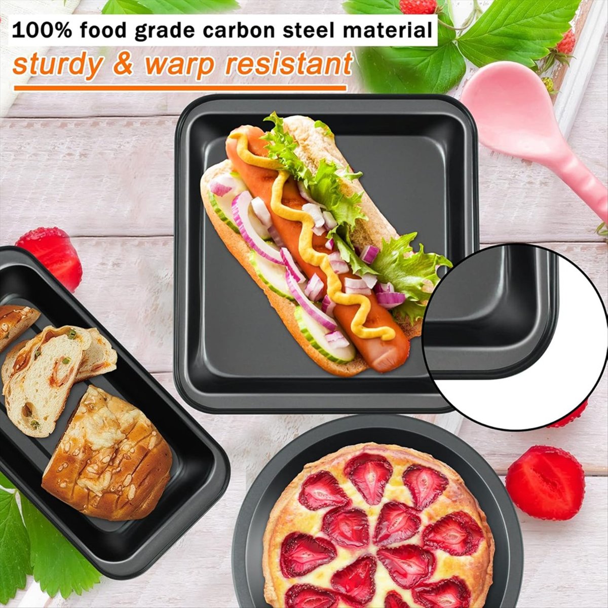 Kitchen Baking Pan Set - M10K Kitchen 5-Piece Nonstick Bakeware Set
