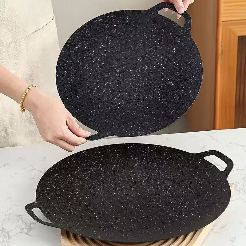 Kitchen Baking Tray Organiser - Thin Korean Grill Pan,Round BBQ Griddle
