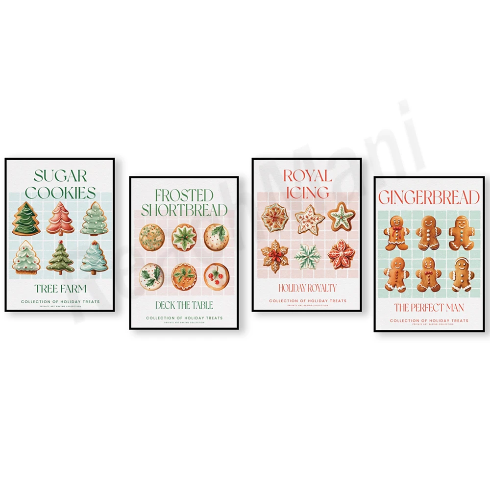 Kitchen And Baking Life - Christmas Art, Christmas Cookies, Gingerbread, Five
