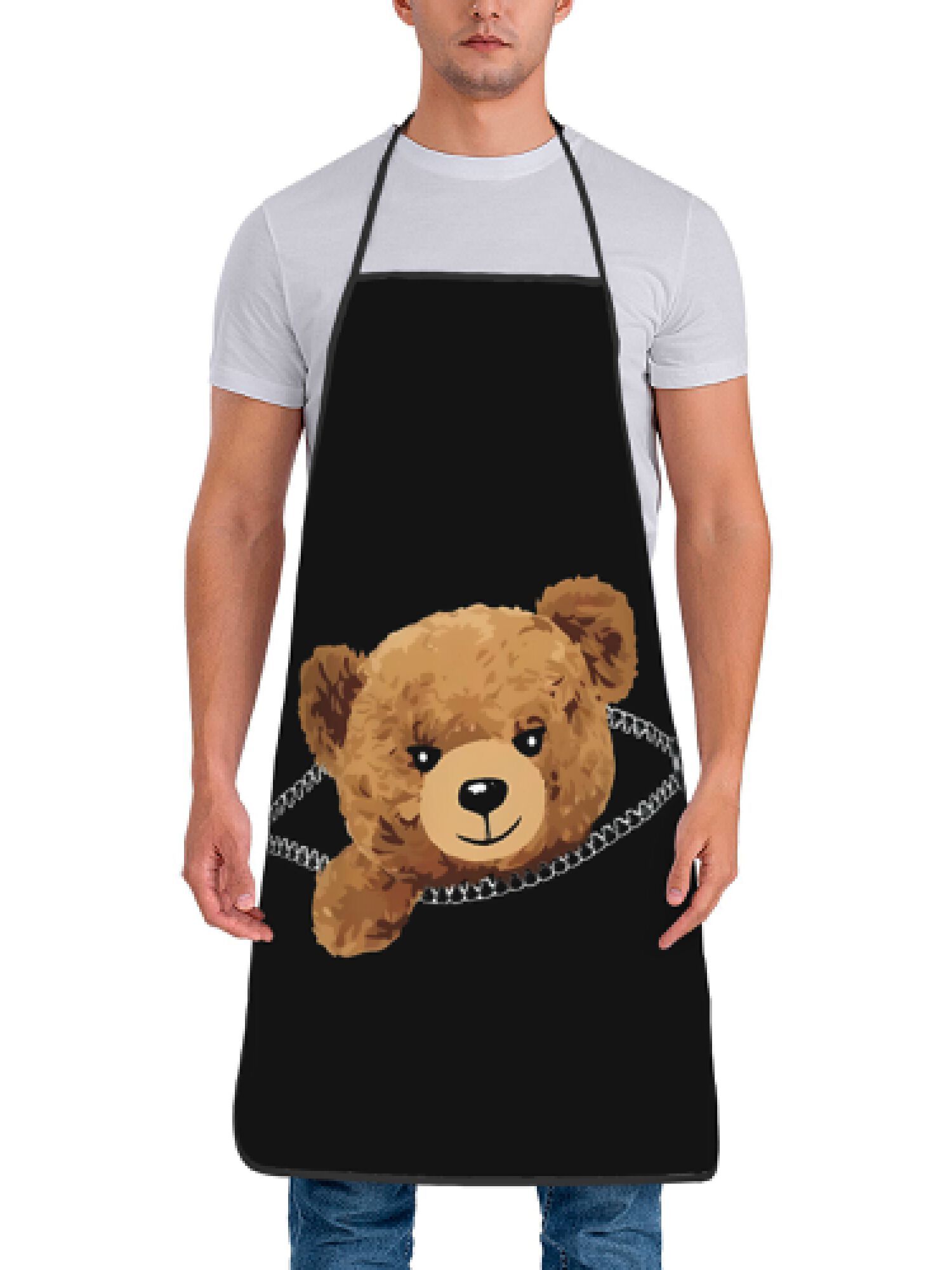 1pc Zipper Bear Apron Cute Ted - Kitchen Baking Background recension och pris