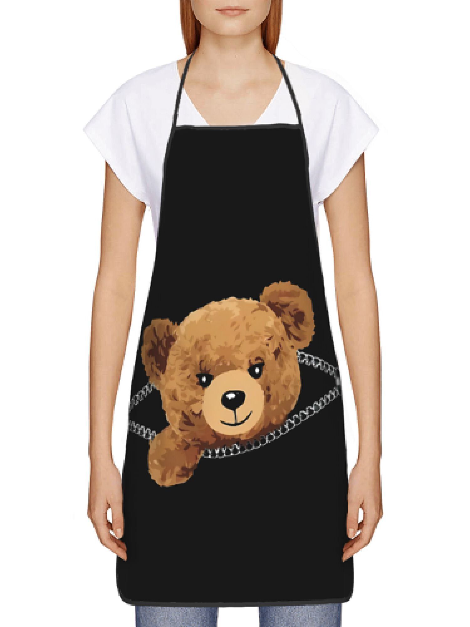 1pc Zipper Bear Apron Cute Ted - Kitchen Baking Background recension och pris