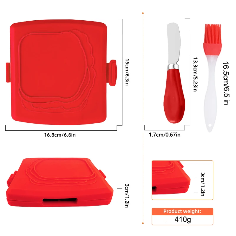 3pack Food Grade Sandwich Toas - Baking Kitchen Set recension och pris