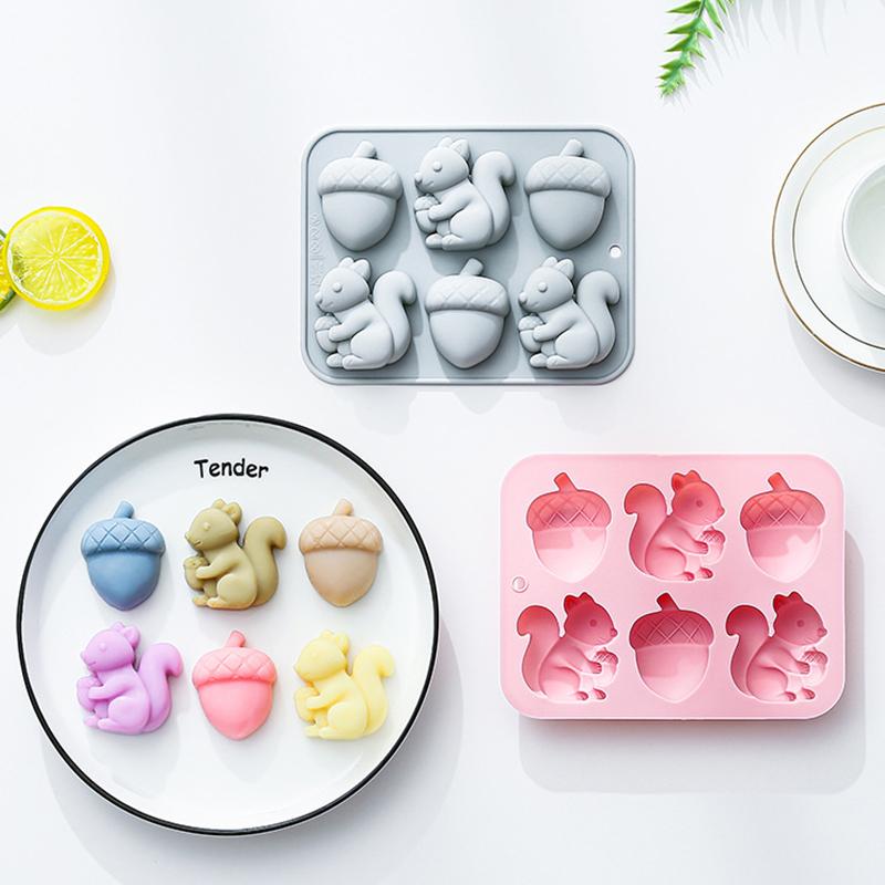 *6-hole Squirrel Oak Cake Sili - Silicone Cake Mold recension och pris