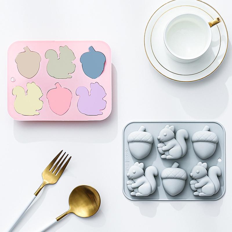 *6-hole Squirrel Oak Cake Sili - Silicone Cake Mold recension och pris