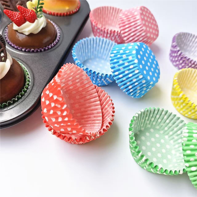 100Pcs Polka Dot Cake Paper Li - Kitchen Paper For Baking recension och pris