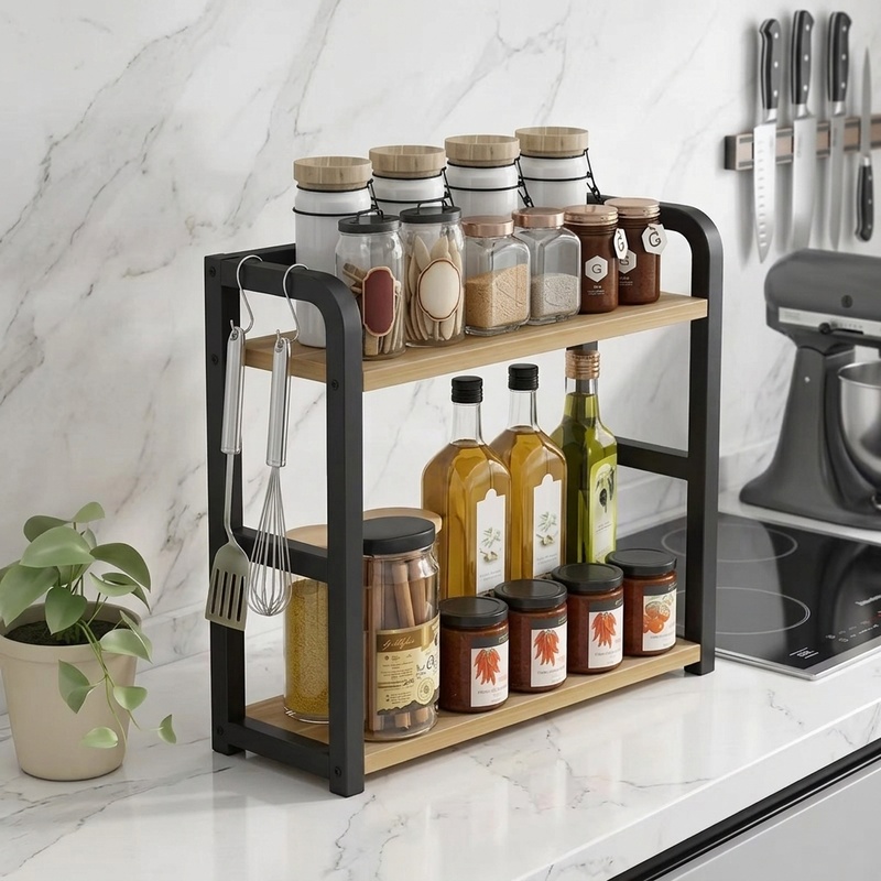2-Tier Metal Countertop Shelf  - Kitchen Zo recension och pris
