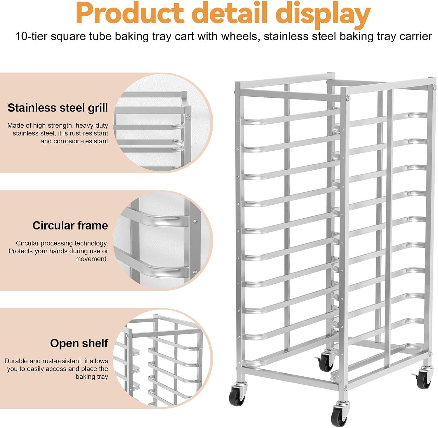 Commercial Stainless Steel Bak - Kitchen Baking Cart recension och pris