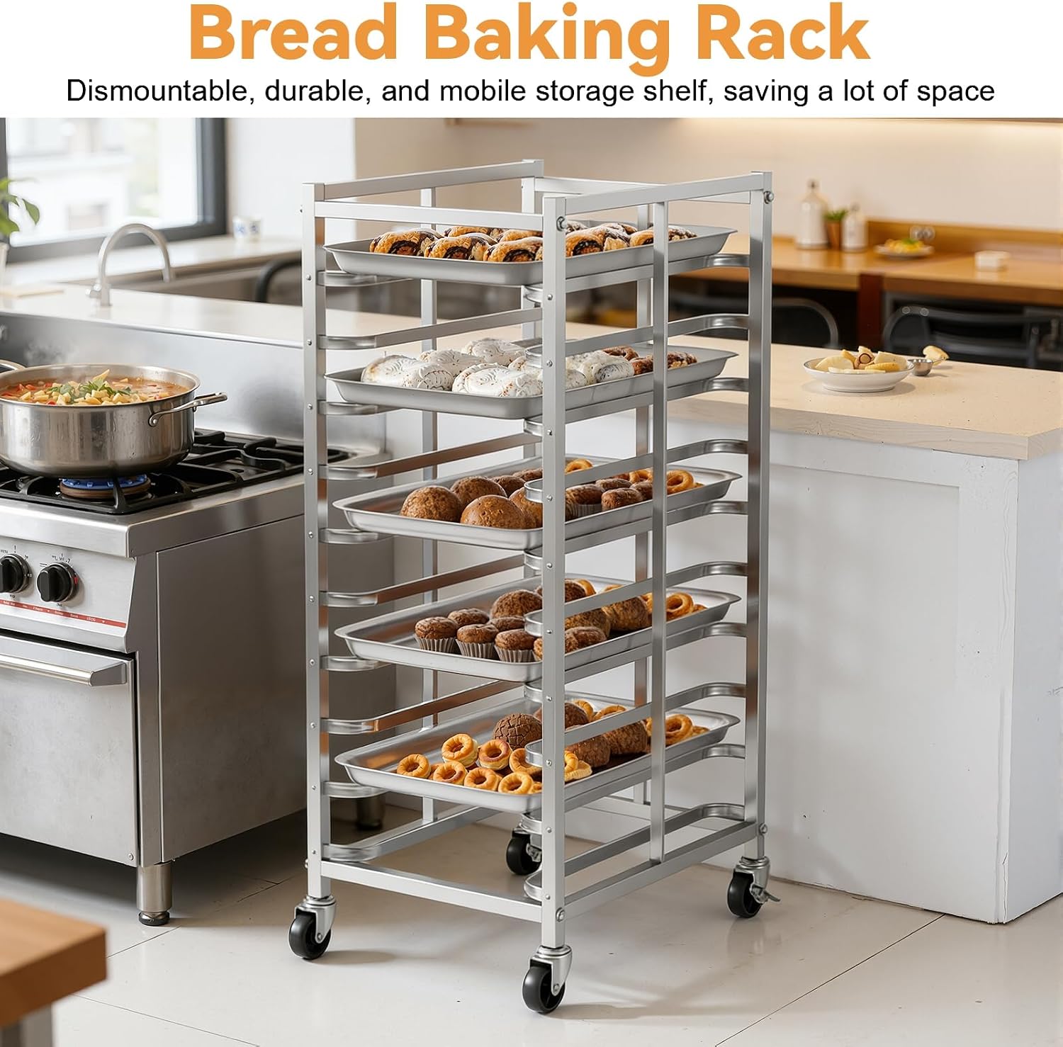 Commercial Stainless Steel Bak - Kitchen Baking Cart recension och pris