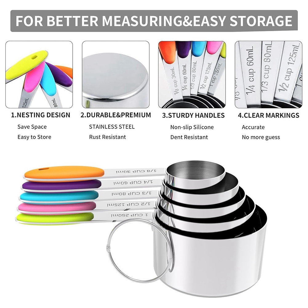 A25F-Measuring Cups And Spoons - Kitchen Baking Utensils recension och pris