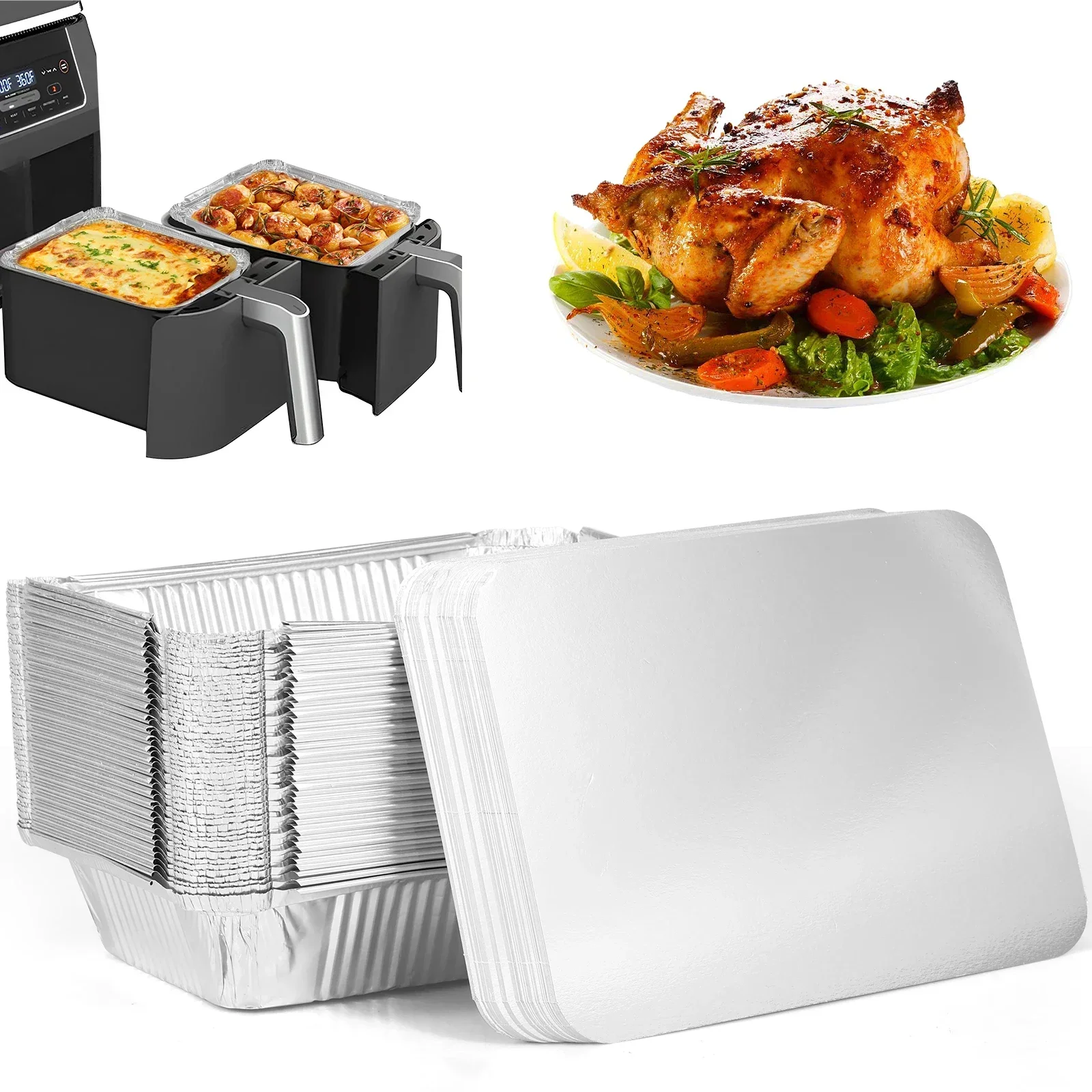 50/100pcs Aluminum Foil Trays  - Kitchen Baking Pan Set recension och pris