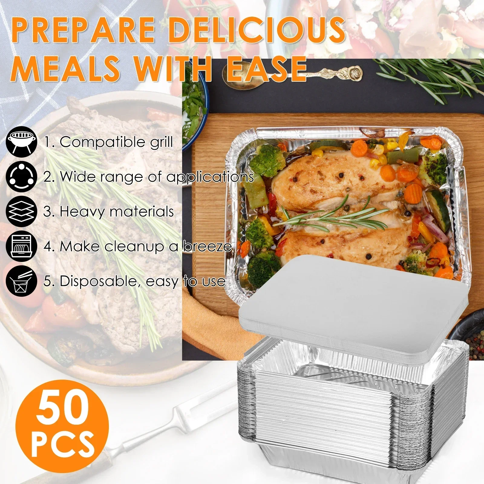 50/100pcs Aluminum Foil Trays  - Kitchen Baking Pan Set recension och pris