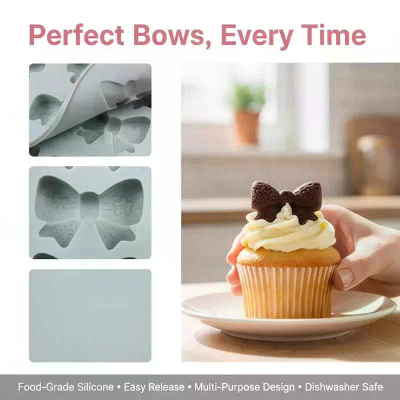 Bow Chocolate Silicone Mold, 6 - Silicone Cake Mold recension och pris