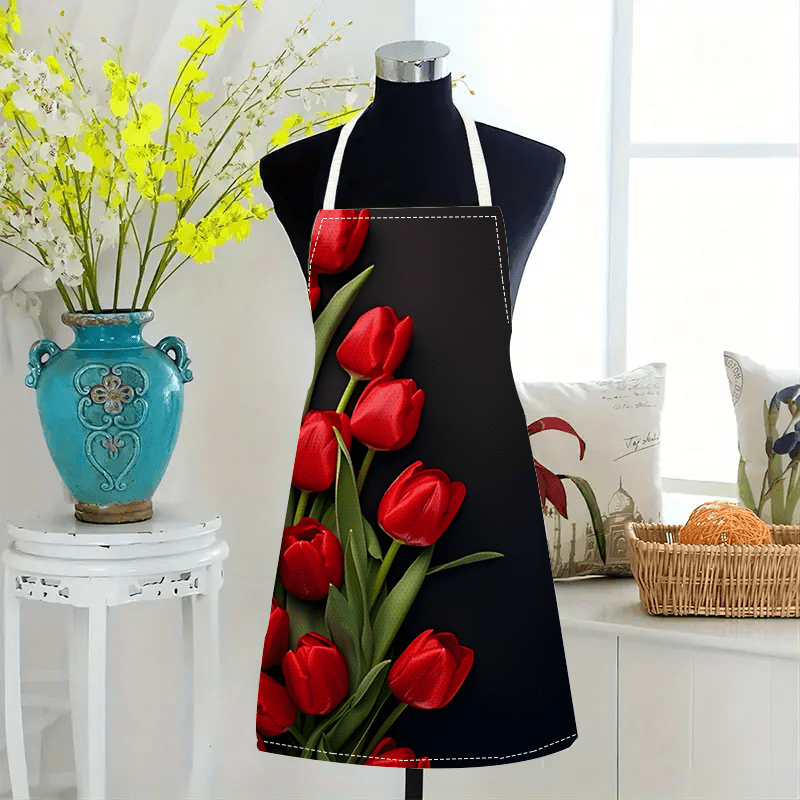 1pc Red Tulip Flower Black Bac - Kitchen Baking Background recension och pris