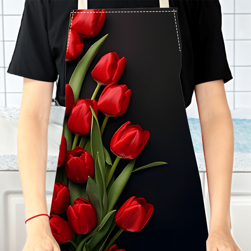 1pc Red Tulip Flower Black Bac - Kitchen Baking Background recension och pris