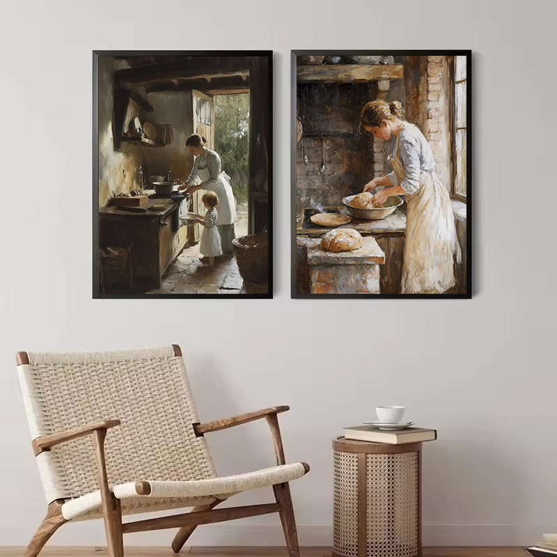 French Kitchen Woman Baking Br - Kitchen Baking Wall Art recension och pris