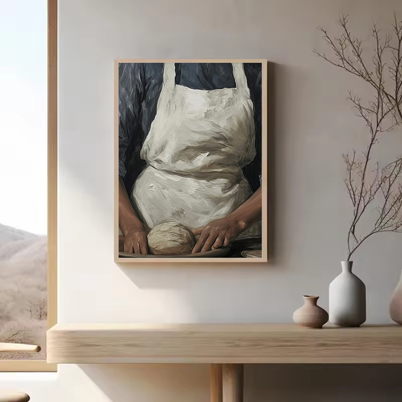 French Kitchen Woman Baking Br - Kitchen Baking Wall Art recension och pris