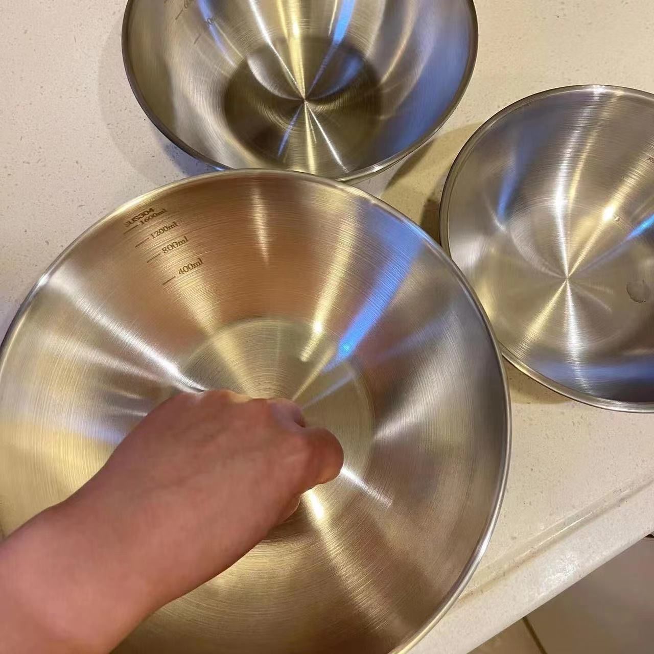 1-3 Stainless Steel Bowl Set w - Baking Kitchen Set recension och pris
