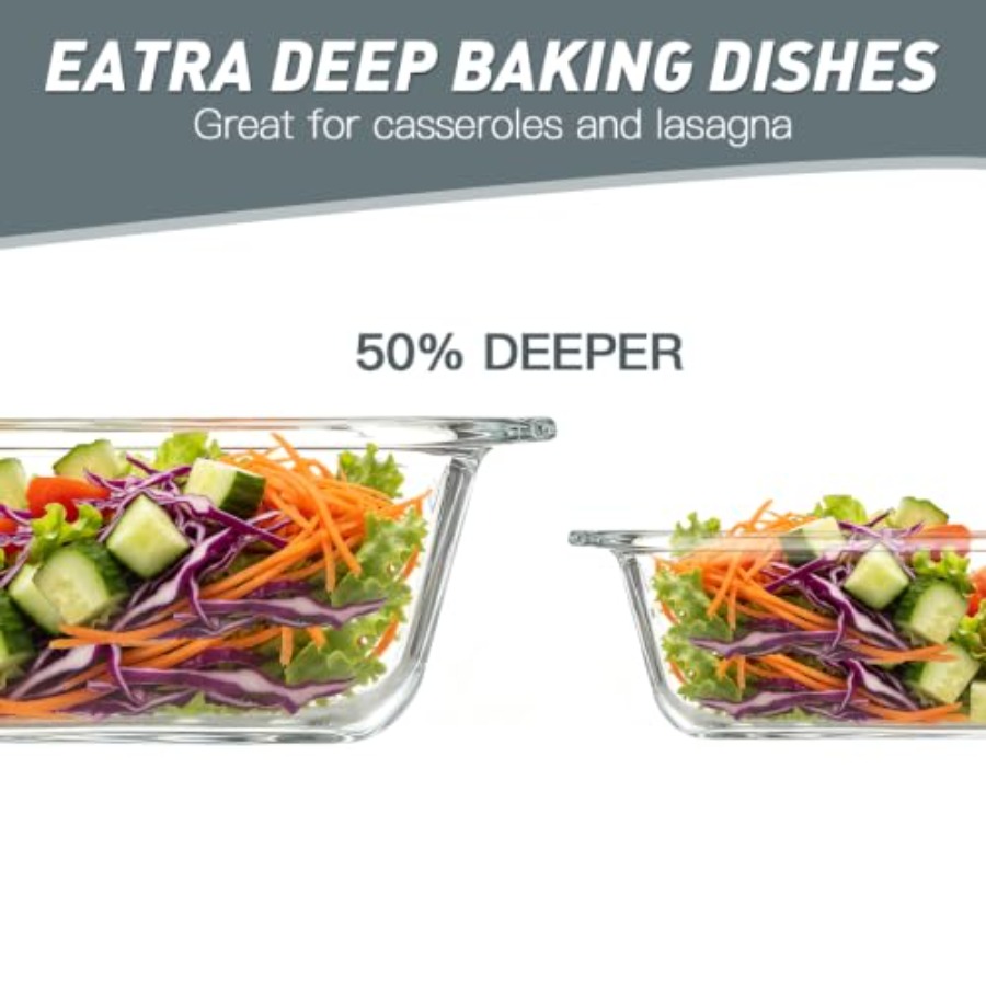 6-Piece Extra-Deep Glass Bakin - Kitchen Baking Pan Set recension och pris