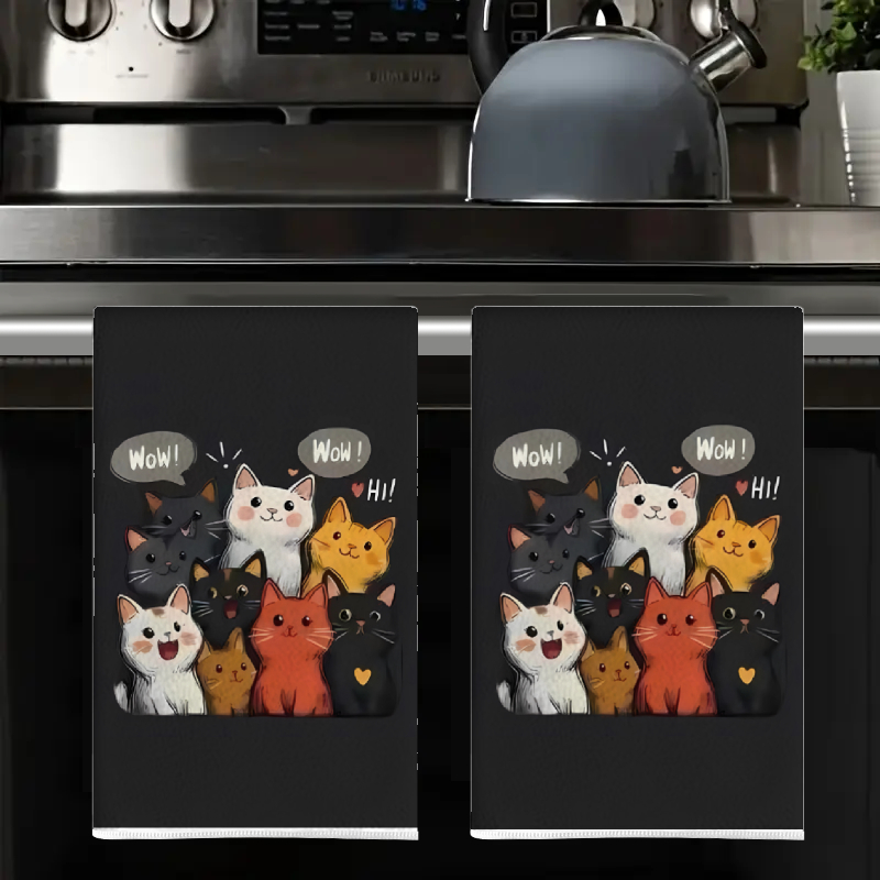 2Pcs, Black Background Cat-The - Kitchen Baking Background recension och pris