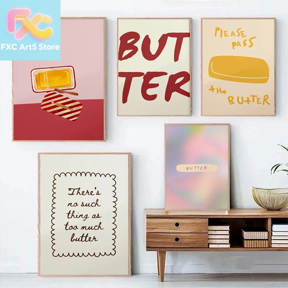 1pc frameless  1pc Butter Post - Kitchen Baking Wall Art recension och pris