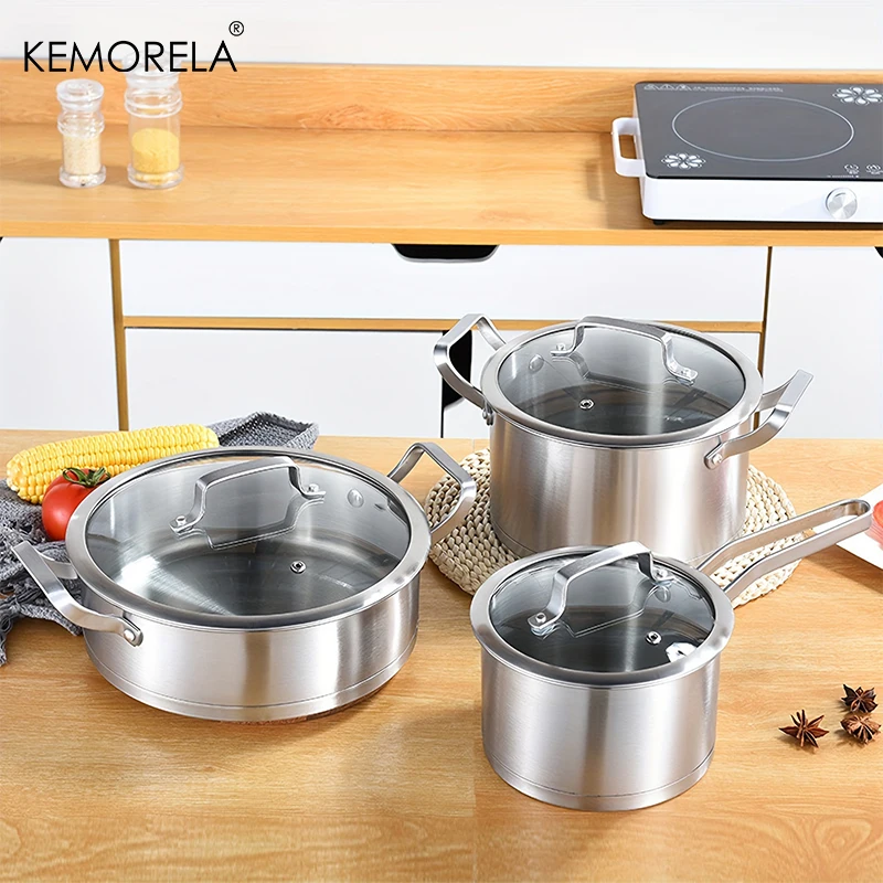 16/20/24cmStainless Steel Pot  - Kitchen Baking Pan Set recension och pris