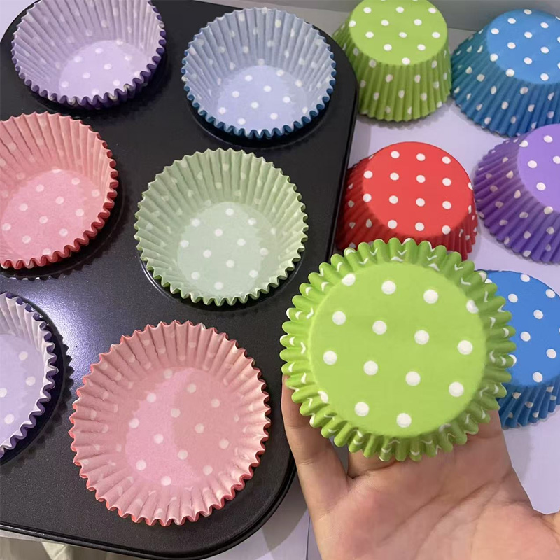 100Pcs/200Pcs Polka Dot Cake P - Kitchen Paper For Baking recension och pris