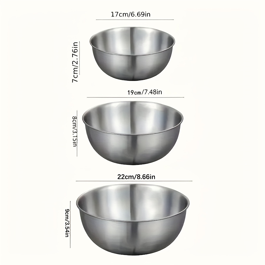 3pcs Stainless Steel Salad Bow - Baking Kitchen Set recension och pris
