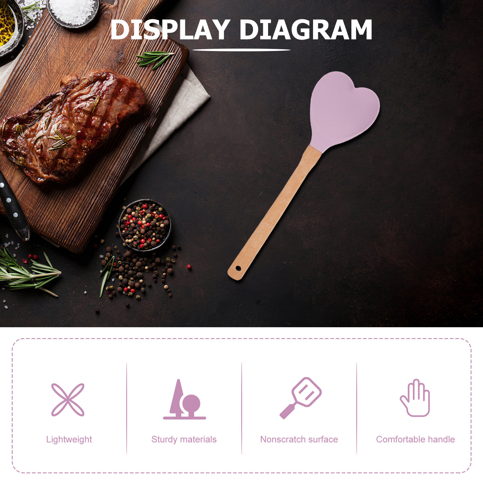 Heart-Shaped Silicone Spatula  - Kitchen Baking Utensils recension och pris