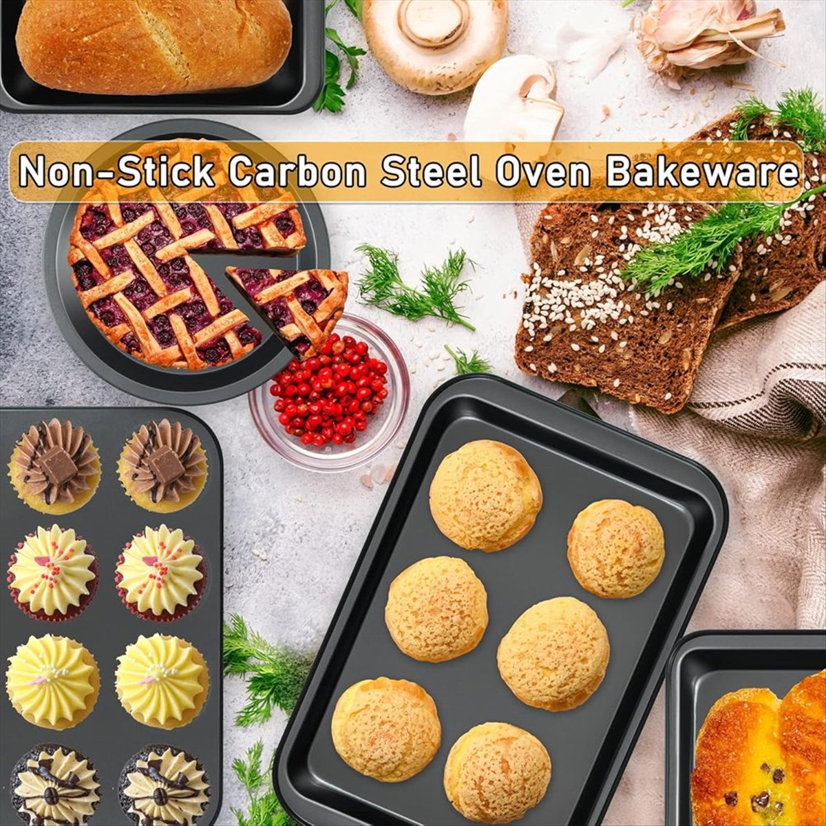 M10K Kitchen 5-Piece Nonstick  - Kitchen Baking Pan Set recension och pris